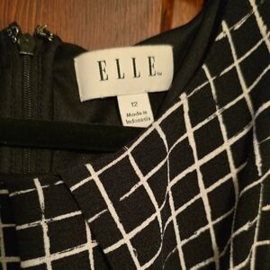 ELLE Monochrome Checkered Dress